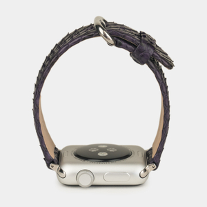 Ремешок для Apple Watch 44/45/46 mm из кожи питона, фиолетового цвета
