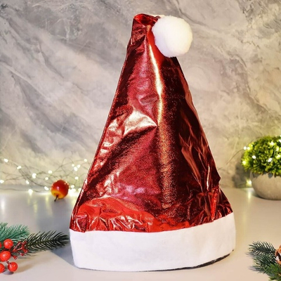 Колпак новогодний "Переливы" 28*38см, красный