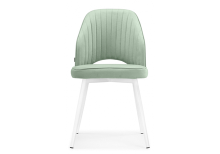 Стул на металлокаркасе Woodville Брейния velutto 14, белый, ножки белые