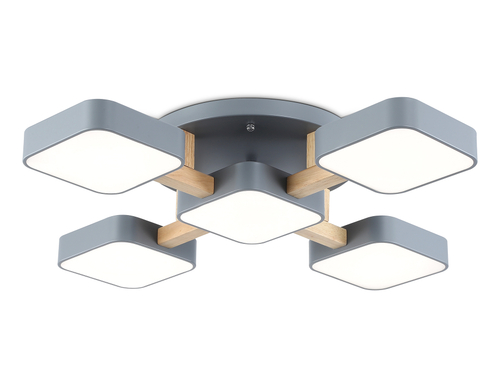 FL4882/5 GR/WD серый/дерево 90W 3000-6000K 675*675*110 (без ПДУ)