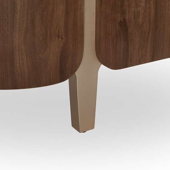 Комод Shelf 200х80 см, шпон ореха, белая керамика