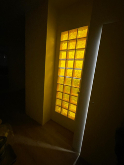 Стеклоблок медовый волна окрашенный изнутри  Vitrablok  19x19x8