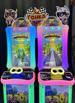 Двойной детский автомат с видеоиграми «Мотогонка»