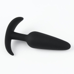 Черная силиконовая анальная пробка Soft-touch - 10 см. (Цвет: черный)