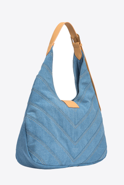 BIG HOBO BAG IN FADED DENIM