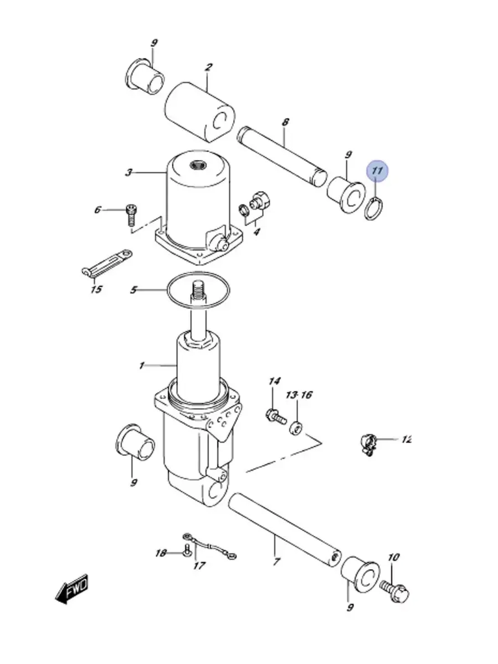Стопорное кольцо для лодочных моторов 09380-22015-000