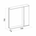 Зеркальный шкаф "Лайн-70" правый с подсветкой (ПВХ)