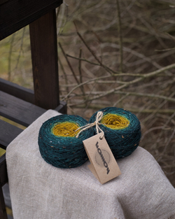 Носочный твидовый градиент "Еловый"