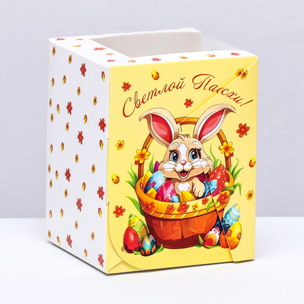 Пасхальная коробочка с окном «Пасхальный кролик» 12.5×9.5×9.5 см