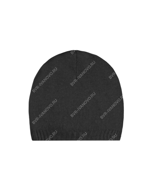 Шапка вязаная на флисе 2-х нитка без отворота (черный)