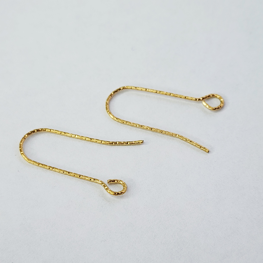 Ювелирные швензы, сталь позолота, 19мм, гранёные дужки, цена за пару