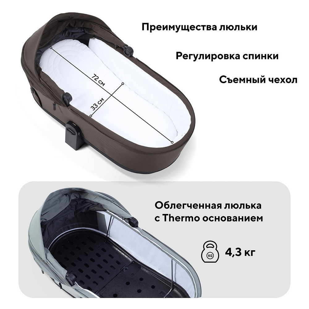 Детская коляска Rant Flex Therm Soft 3 в 1 с автокреслом Evomax Black Shine Brown