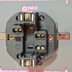 Розетка двойная с рамкой с заземлением встраиваемая 1 шт,черный