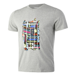 Мужское теннисное поло Tennis-Point Graffity T-Shirt Men - Grey, Multicoloured
