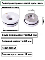 Керамическая проставка на лазерный станок 32 мм /28.5 мм. Комплектующие для лазерного станка ЧПУ для резки металла.