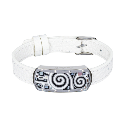 Браслет Fiore Luna на кожаном белом ремешке MKOB0171-2 S
