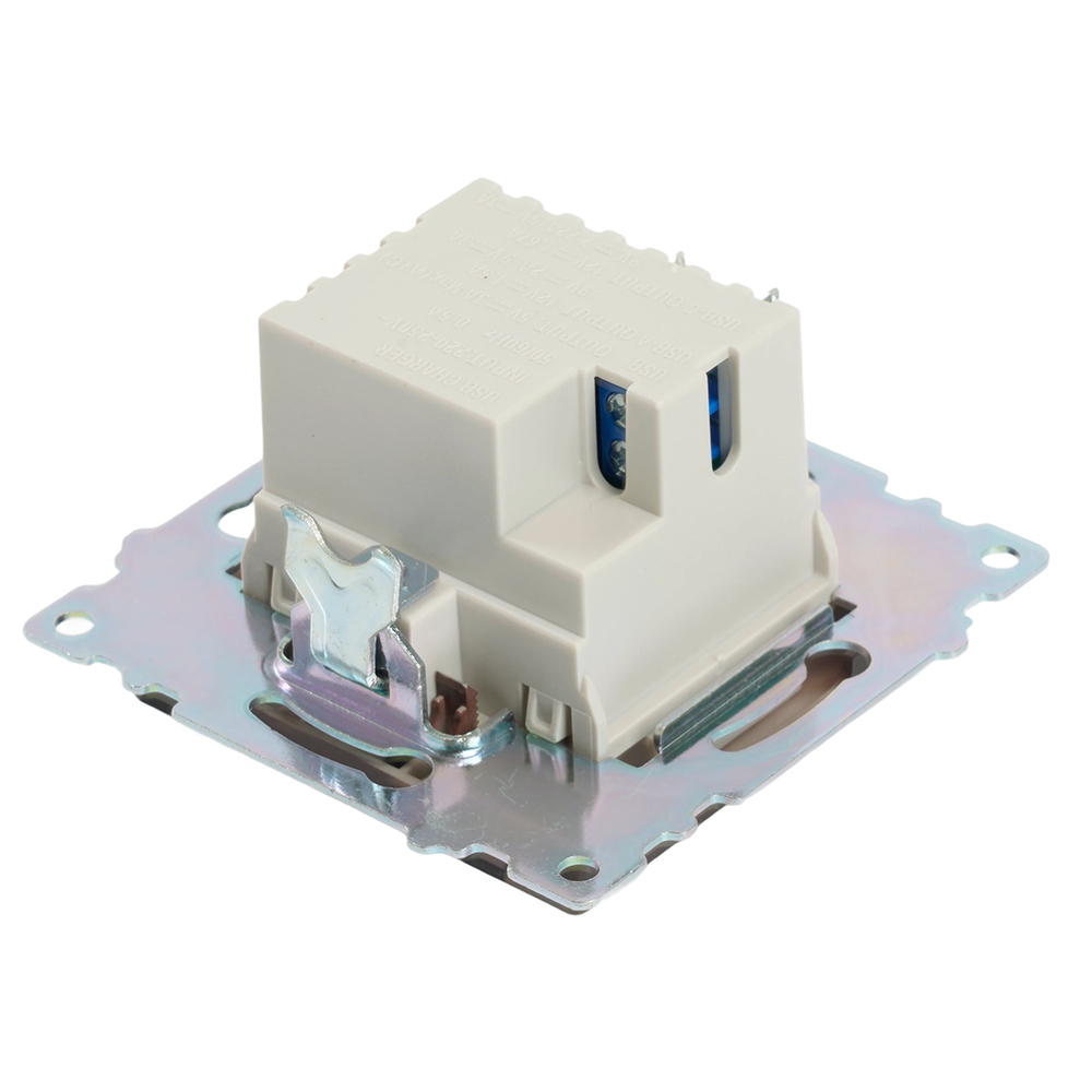 Розетка 2-местная USB + type C, STEKKER GLS10-7116-04, 250В, 3А, max 20W,серия Катрин, шоколад 50057