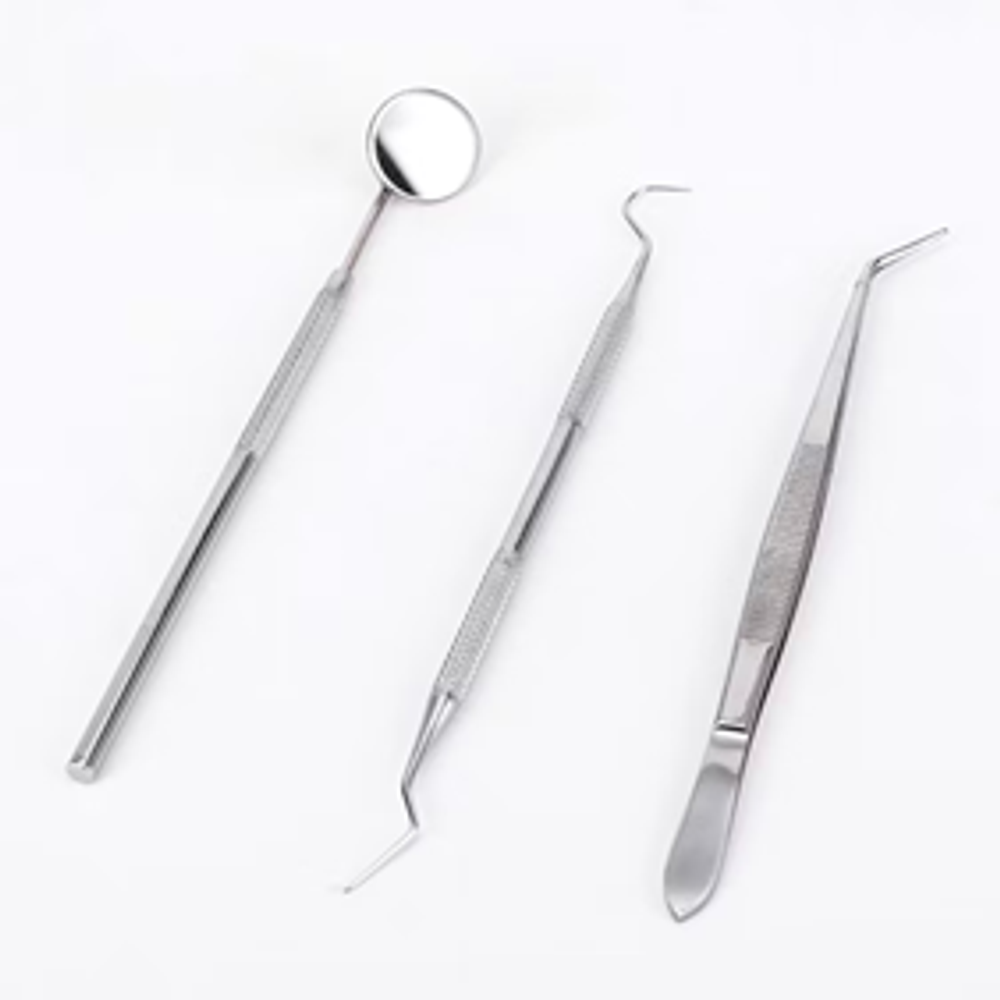 Набор зонд, зеркало, пинцет	нержавеющая сталь Dental Needle Mirror Tweezers
