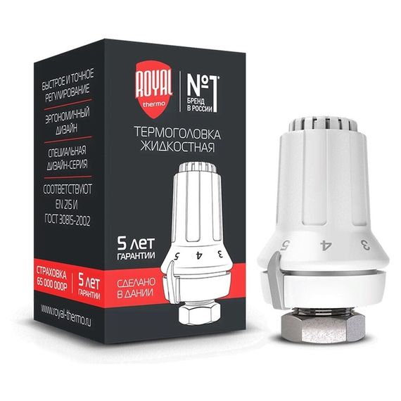 Термоголовка жидкостная Royal Thermo, М30х1,5 купить в Москве и Московской области по низкой цене с доставкой по России — (1) Термоголовка жидкостная Royal Thermo, М30х1,5 — (1)