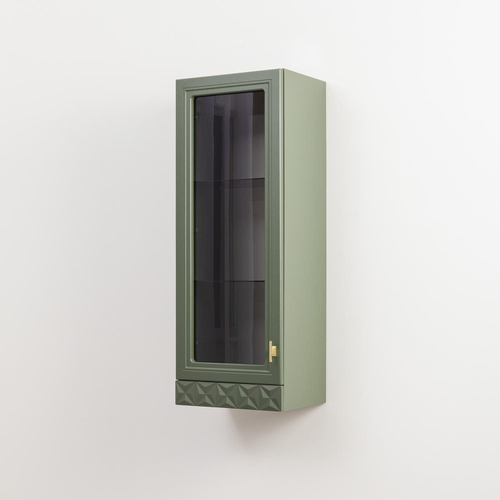 Марион шкаф навесной 16.334 Дымчатый зеленый / Олива шагрень