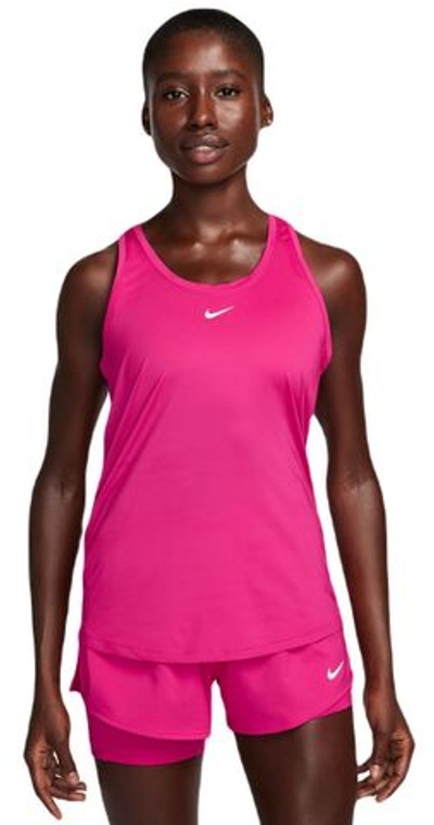 Женский топ теннисный Nike Dri-Fit One Slim Tank - fireberry/white