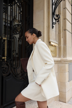 Жакет OVER из диагональной ткани молочный