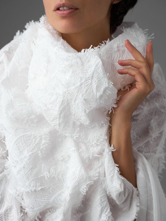 Ткань хлопок &quot; вышивка перья&quot; суперобъем, Китай, белый