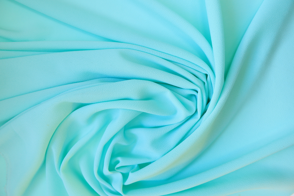 Креп плательный "Кубик" ярко-бирюзовый