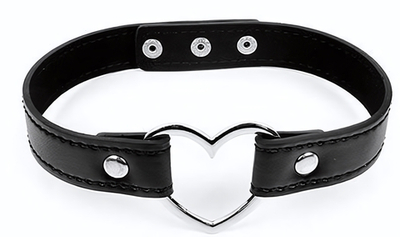 Черный ошейник с сердечком (Цвет: черный)