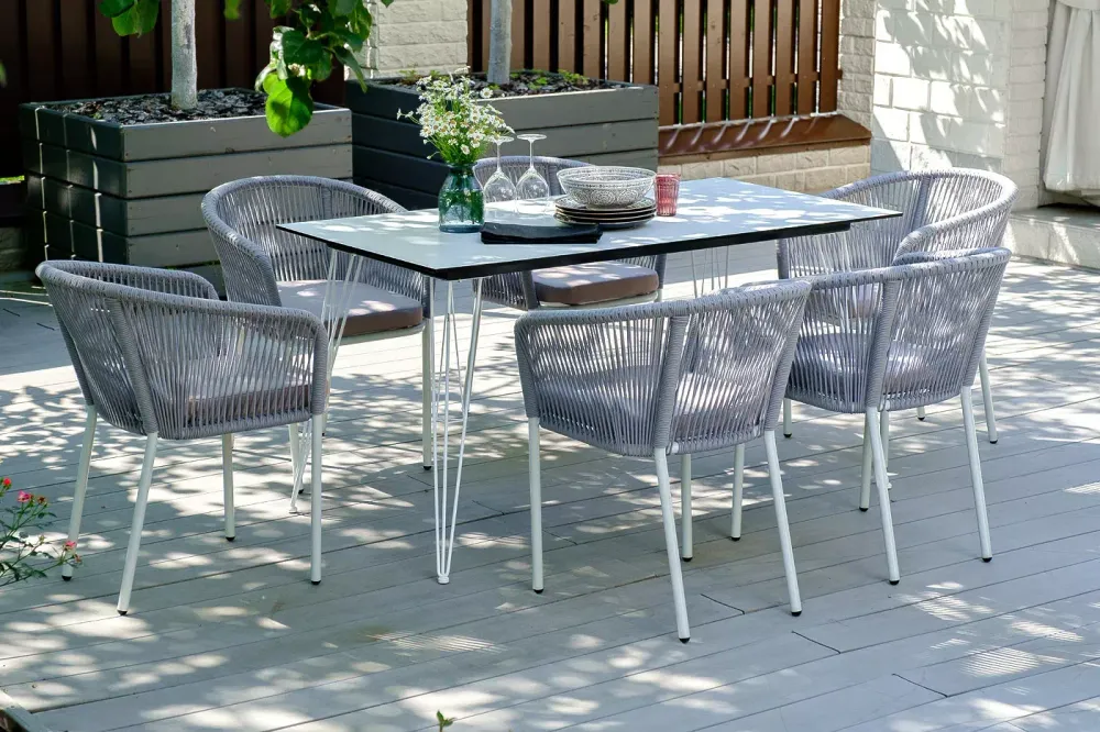 "Руссо" обеденный стол из HPL 150х80см, цвет "молочный"