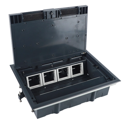 Donel Лючок в пол 16 мод. (8 мод. 45х45 мм.) верт. установка, крышка ABS +гальванизированная стальна