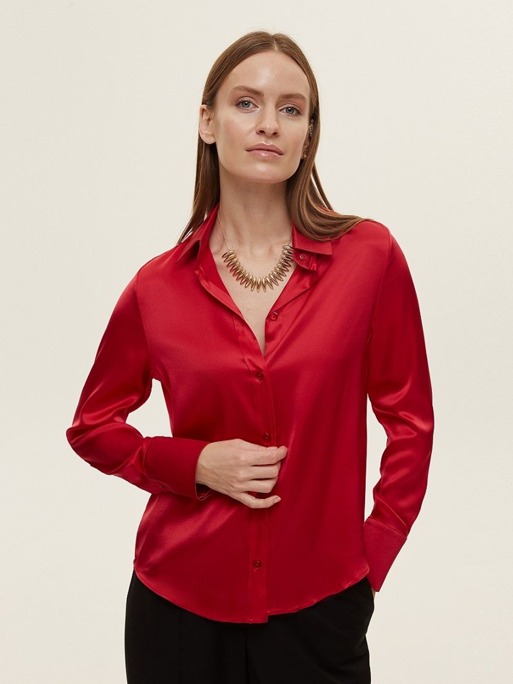 Рубашка Кельн красный шелк