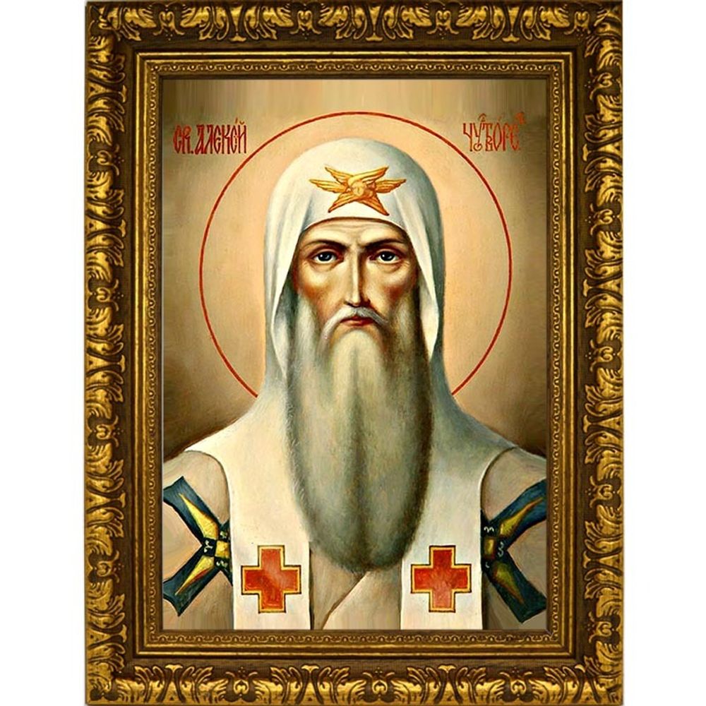 Алексий Святитель, митрополит Московский и Всея Руси. Икона на холсте.