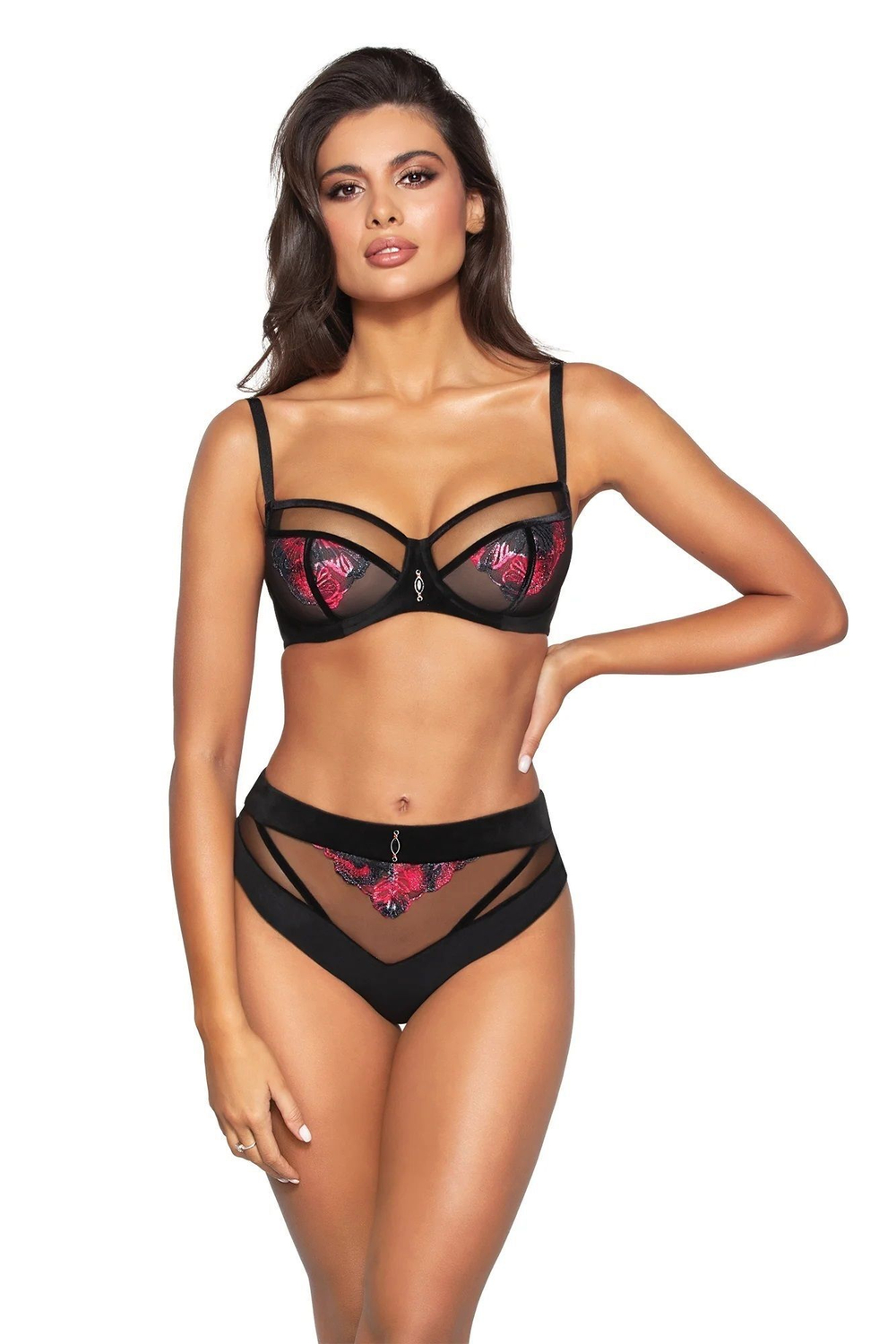 Бюстгальтер Herrera с чашками +size на поролоне (Размер: 95F) (Цвет: черный)