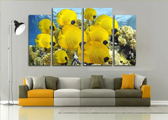 Модульная картина "Желтые рыбки"