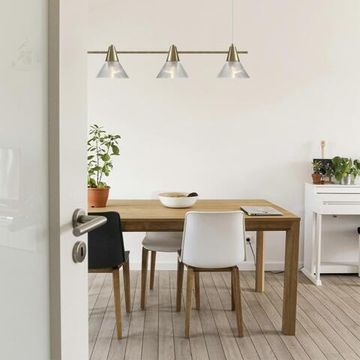 6596/4A MODERNI LN25 183 латунь титаниум/прозрачный, металл/стекло Подвес E27 4*60W 220V CORNE