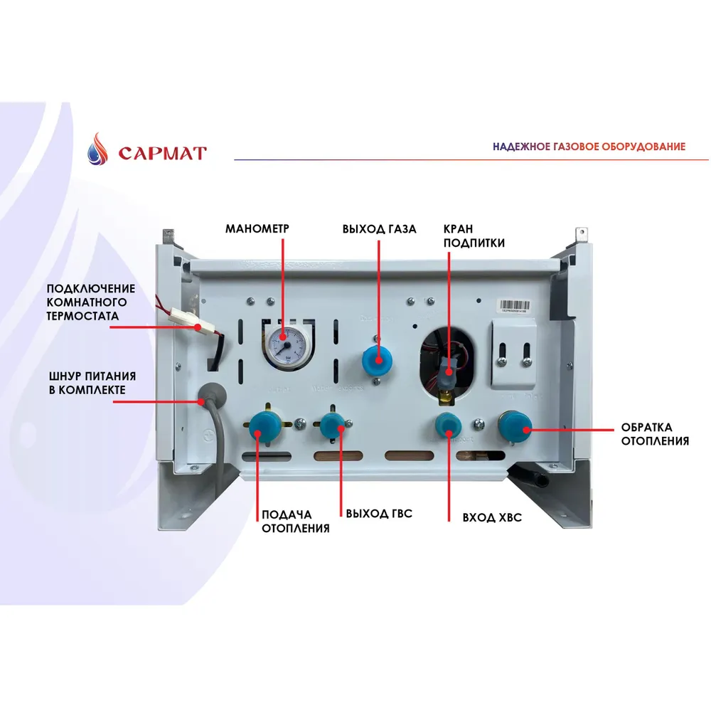 Комплект настенный Сармат T-24 ONE WIFI ERCO + термобокc + коаксиальная труба