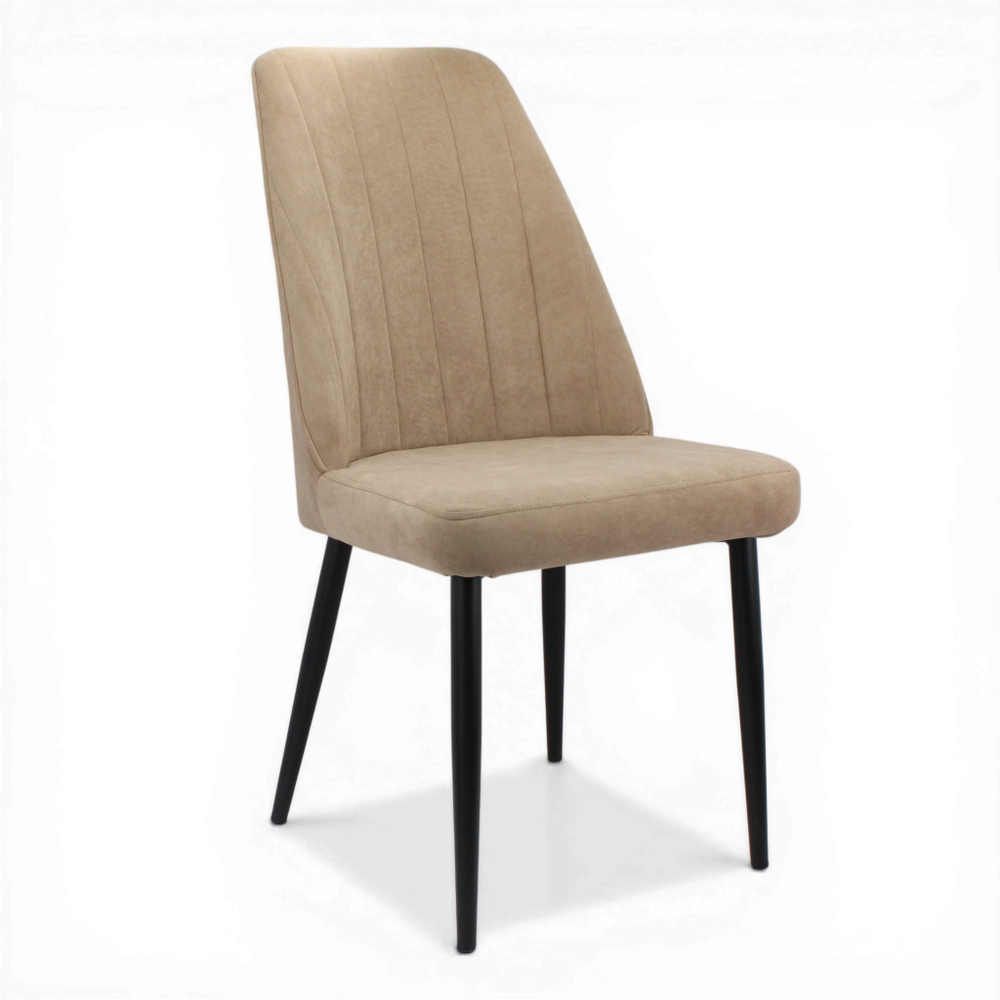 Стул "Лотос" (арт. 327), велюр Бренди В06 карамель, ножки черные