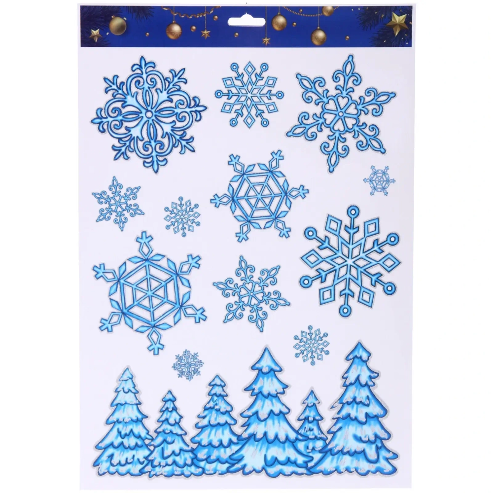 Наклейка на стекло «Волшебная зима» 41*19 см, микс