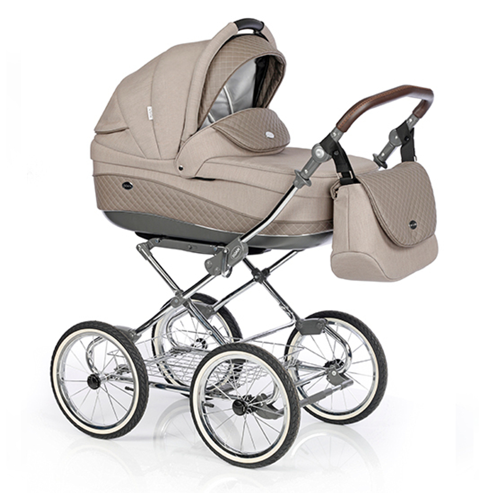 Детская коляска 3 в 1 Roan Emma E-73 (Бежевый-Бежевая кожа)