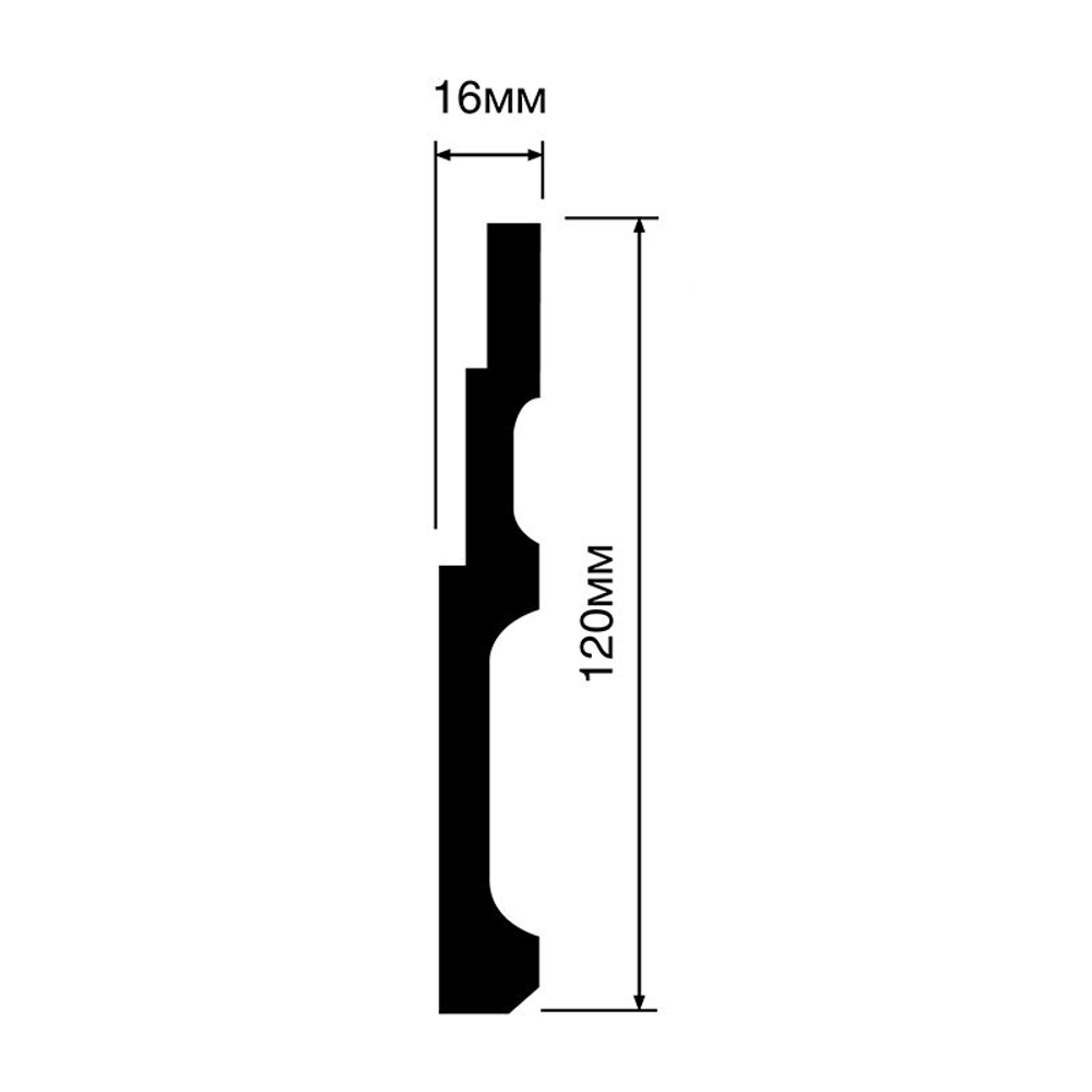 Плинтус напольный Hi WOOD B120V1 (120*16*2000мм)