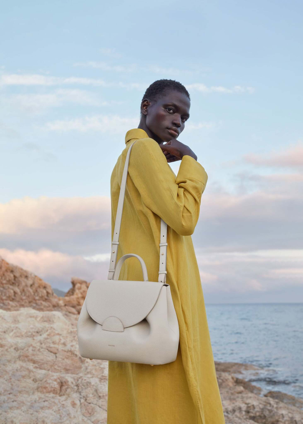 Сумка Polene Numéro Un EDITION TEXTURED CHALK