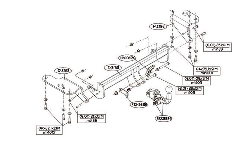 Фаркоп Brink (Thule) 581300 для Toyota Auris (2013 - )(паспорт и сертификат в комплекте)(без электрики)