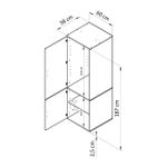 Dipriz Шкаф для одежды Моби, 2 двери, 60х58х187 см, с ручками из массива дуба