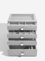 Органайзер для украшений и часов со стеклянной крышкой Stackers Classic Jewellery Box, 4 секции - White Pebble (White Pebble / серый / White Pebble / 500)