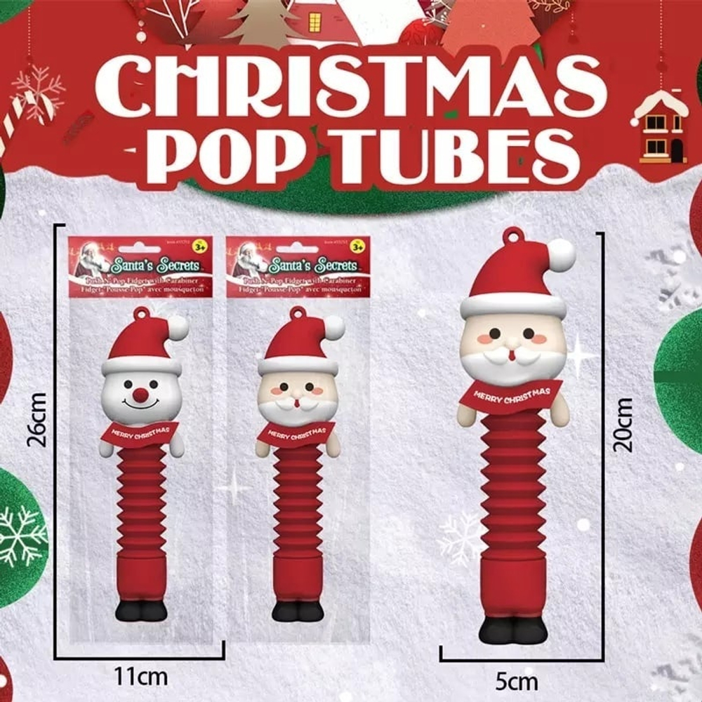 Игрушка-антистресс "Дед Мороз pop tubes"