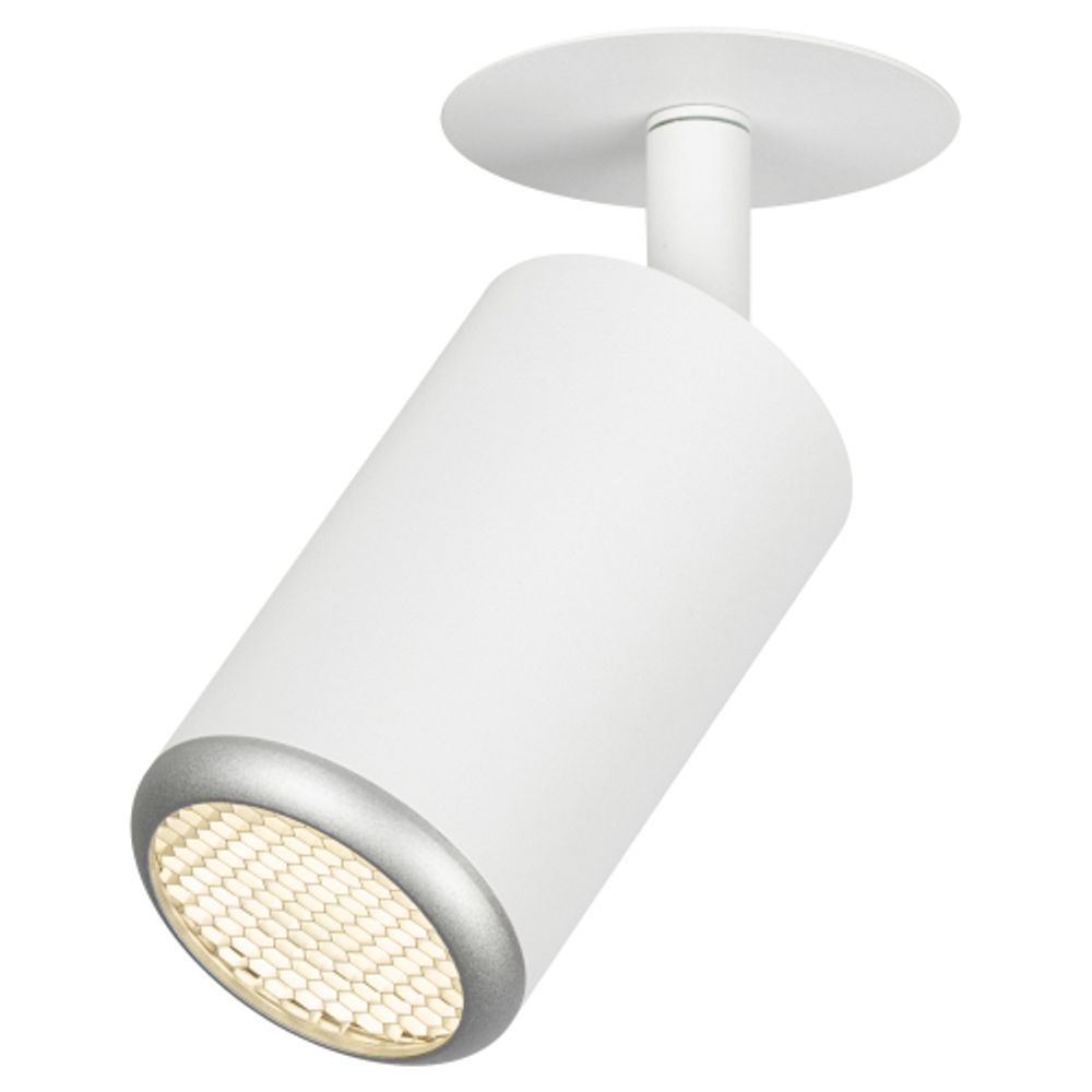 Встраиваемый светильник алюминиевый ЭРА KL106 WH/SL MR16 GU10 белый/серебро матовый | Алюминиевые встраиваемые светильники