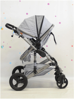 Коляска-трансформер 3В1 с автолюлькой Luxmom 555 Серый текстиль