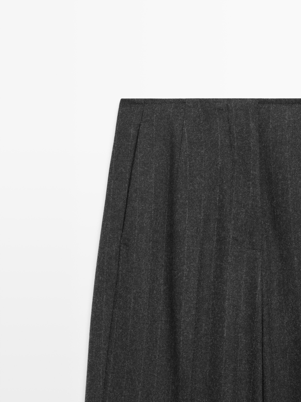 Massimo Dutti Полосатые брюки из смесовой шерсти, темно-серый