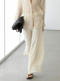 Massimo Dutti Широкие струящиеся брюки, ванильный